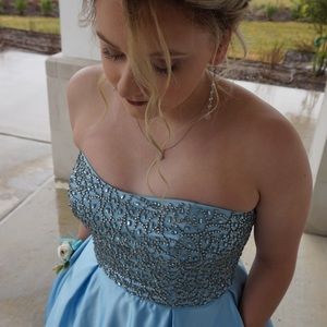 Sherri Hill Ball Gown Prom Pageant Dress Blue 12
